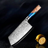 Couteaux de Cuisine Japonais avec Manche en Bois et Résine Turquoise - MATSUYO™