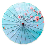 Ombrelle Japonaise Bleue à fleurs Roses - SUNRISE™